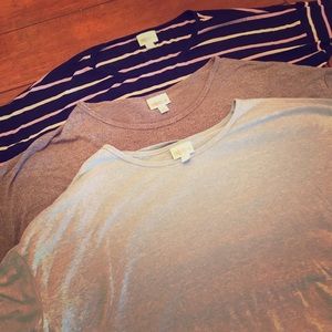 3 Medium LulaRoe Irma’s blue, black, purple